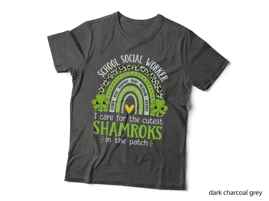School Social Worker Shamrocks St Patricks Day Social Work T-Shirt