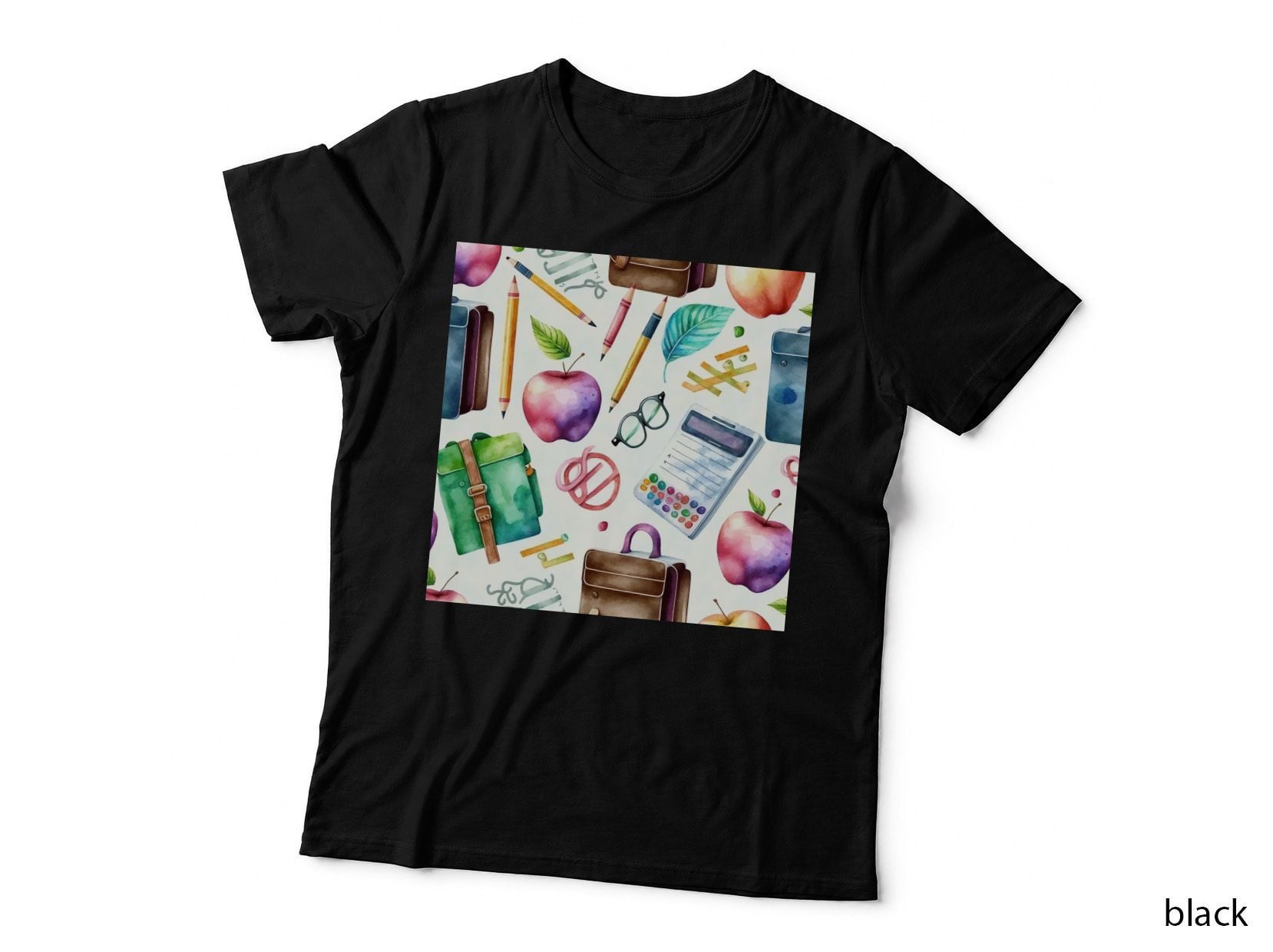 School Supplies & Apples Pattern Back to School Art T-Shirt