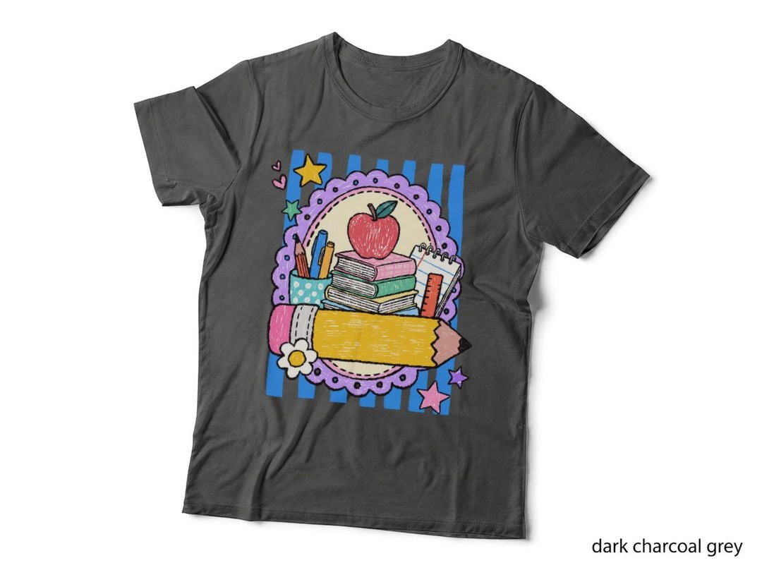 School Supplies Books Apple Pencil Back to School T-Shirt