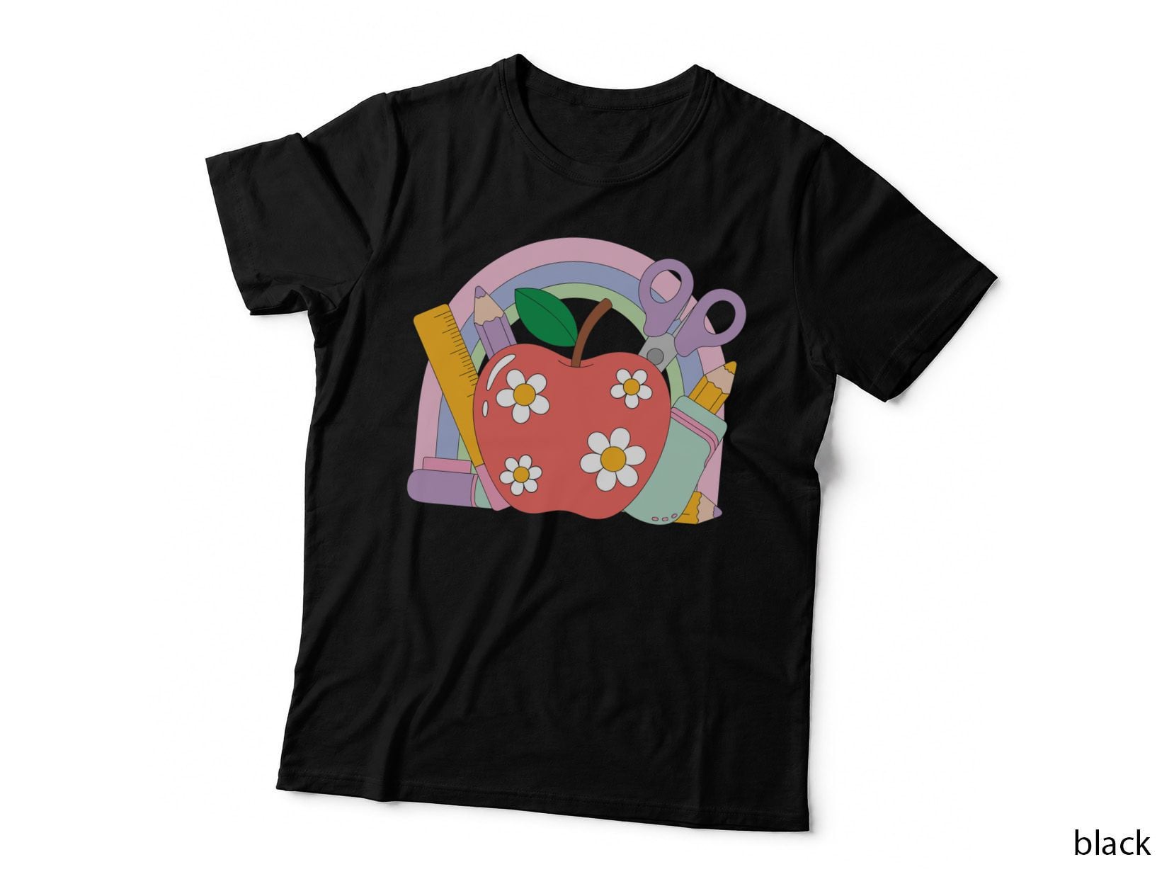 School Supplies in Basket Back to School T-Shirt, Back to School Graphic Tee