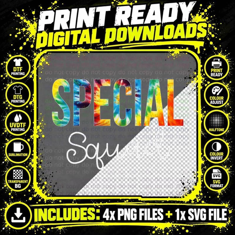 Special Squad Tie Dye Appreciation Day Hello Back to Png SVG Digital Bundle
