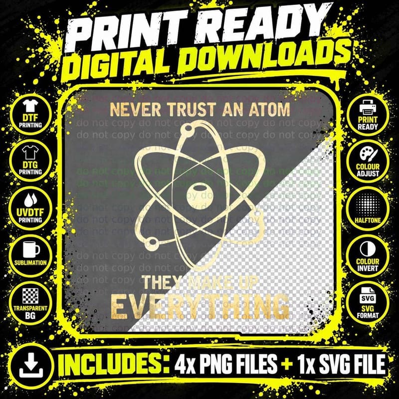 Student Funny Science Atom You Matter Energy Vintage Png SVG Digital Bundle