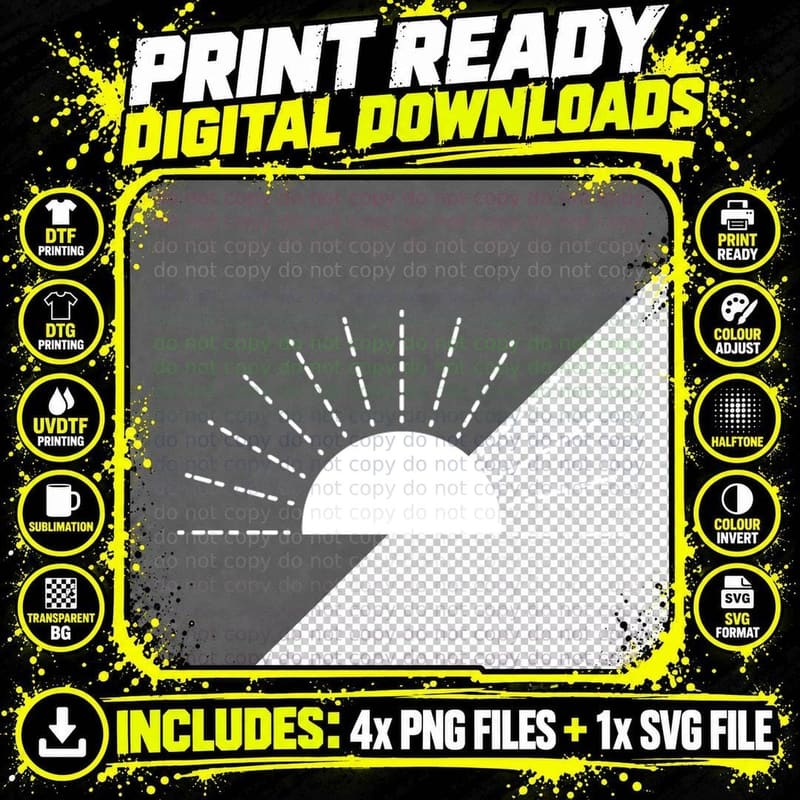 Sunburst Pattern with Dotted Lines Back to School T-Shirt Png SVG Digital Bundle