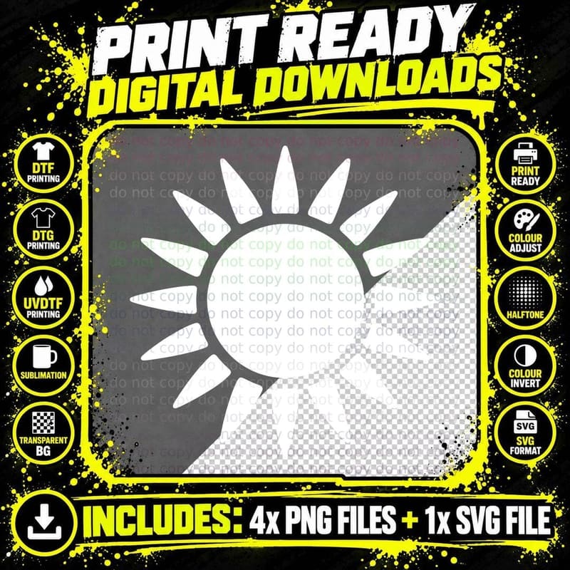 Sunburst Silhouette Back to School T-Shirt Png SVG Digital Bundle