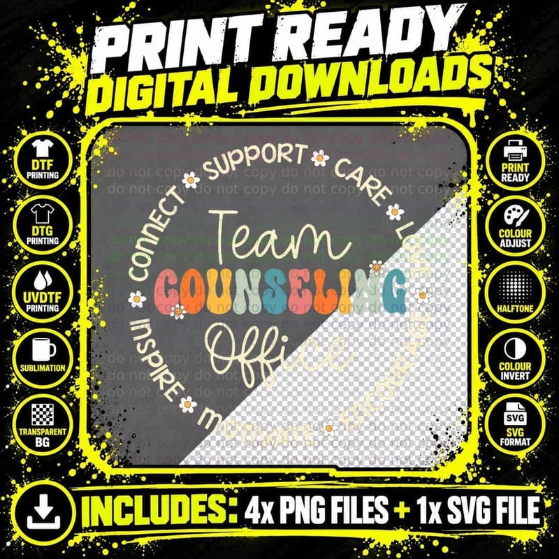 Team Counseling Office Appreciation Week Back to School Png SVG Digital Bundle