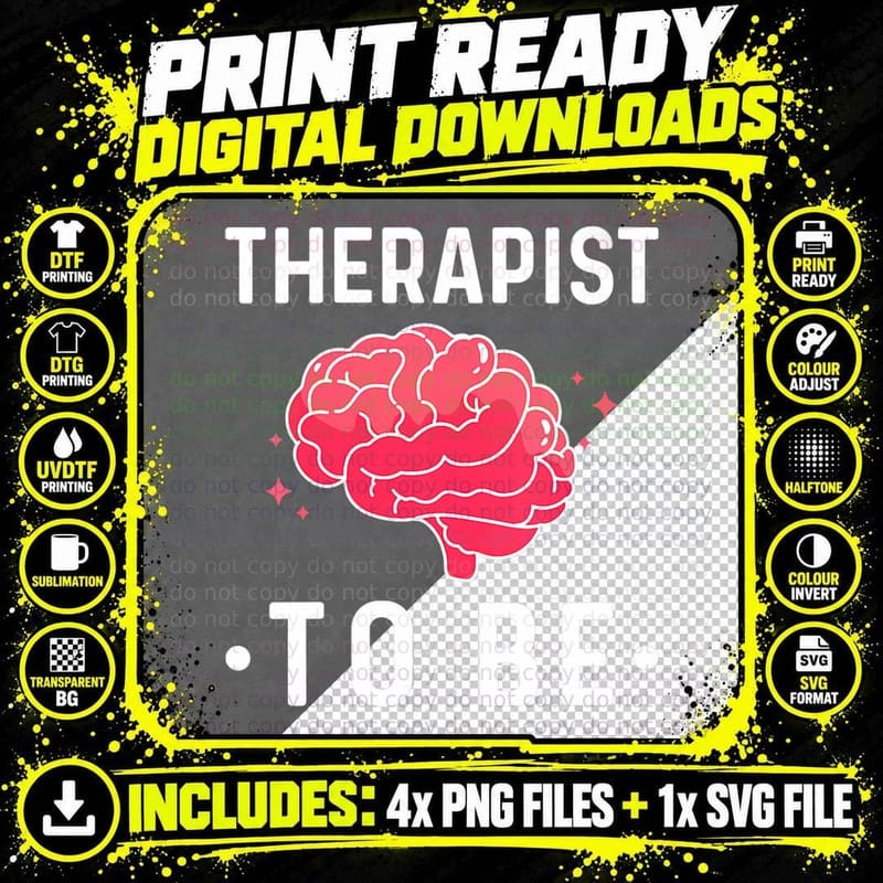 Therapist to Be Future Psychologist Psychology Student Png SVG Digital Bundle