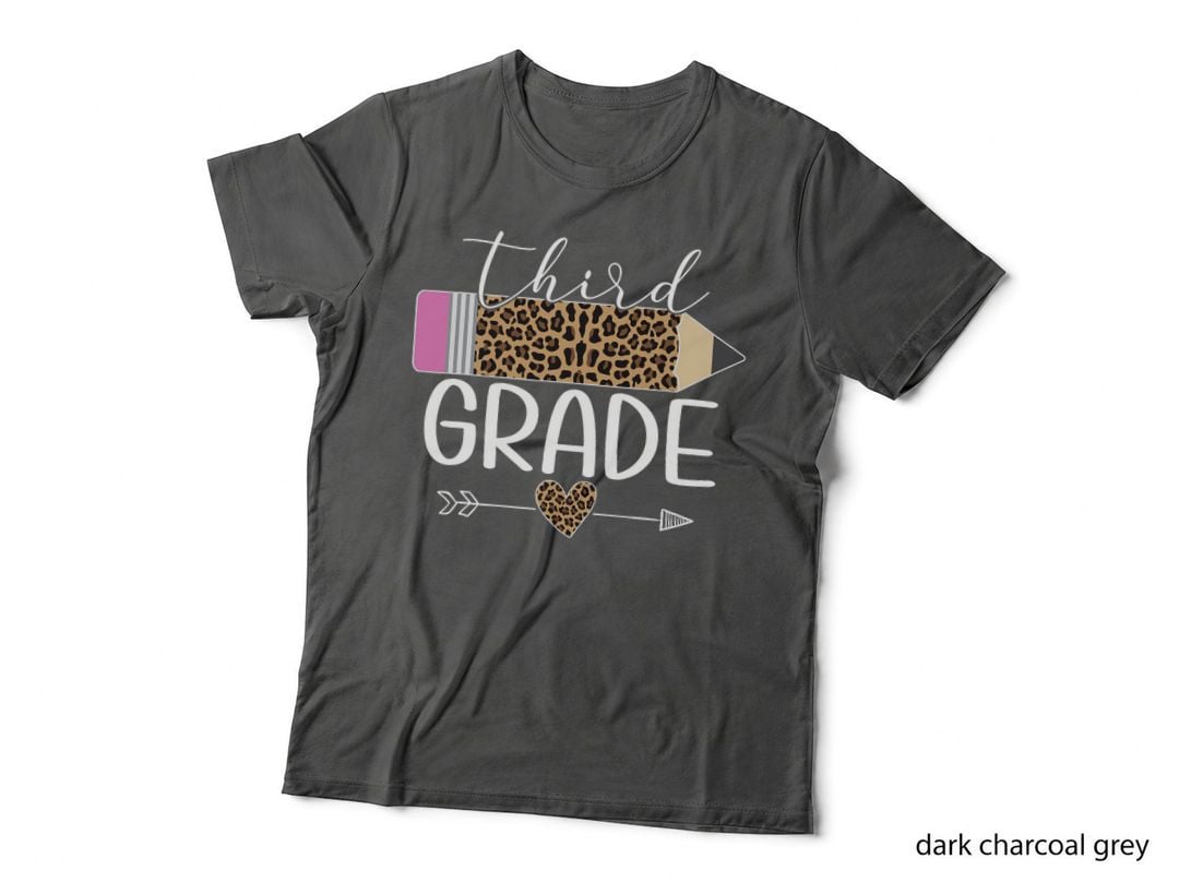 Third Grade Leopard Pencil Back to School Teachers Students T-Shirt