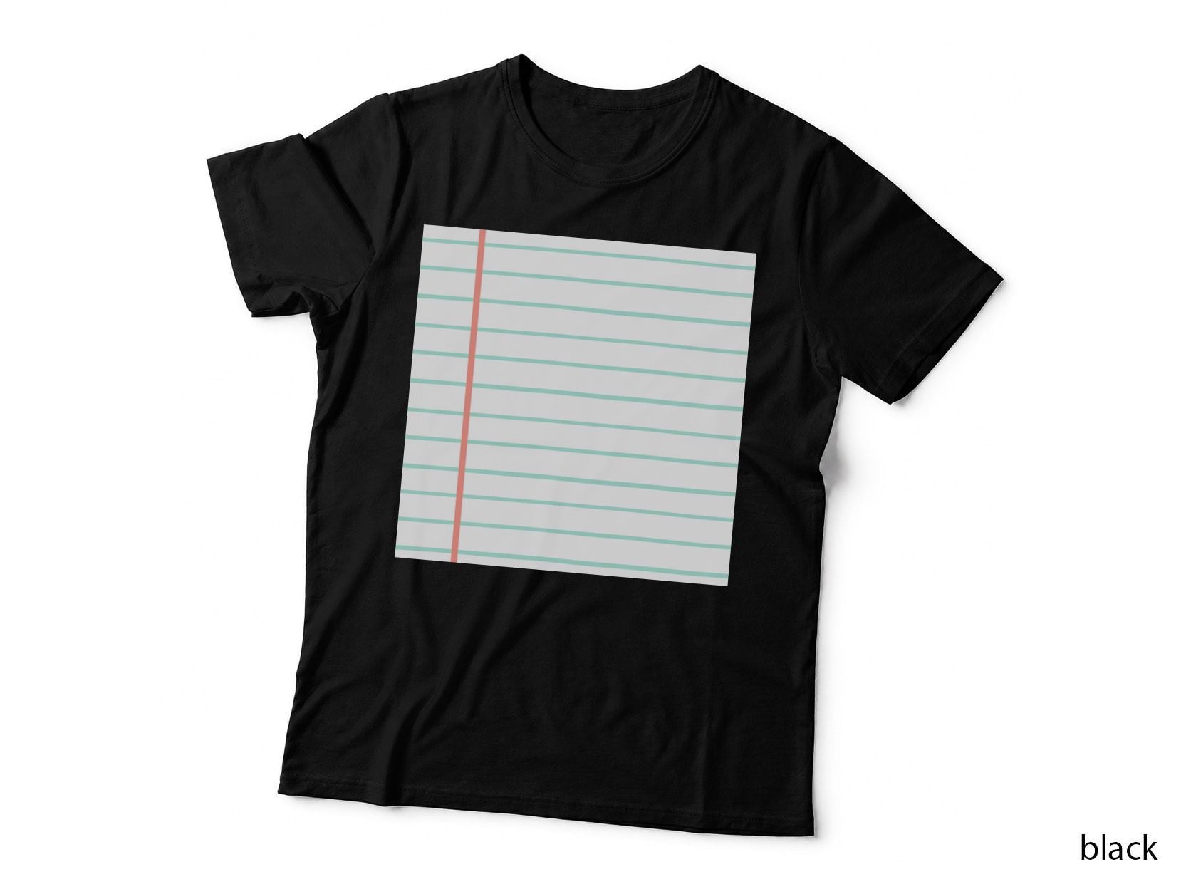 Vertical Red Stripe on Lined Paper Back to School T-Shirt