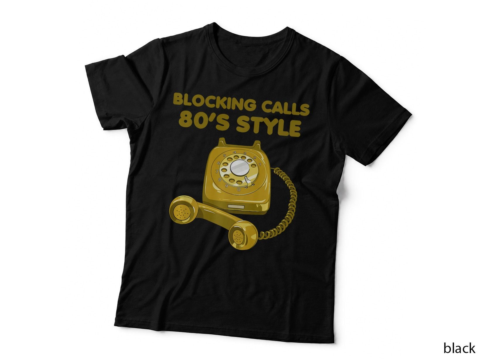 Vintage Old School Phone Call Block Retro 80's Gen X Funny T-Shirt