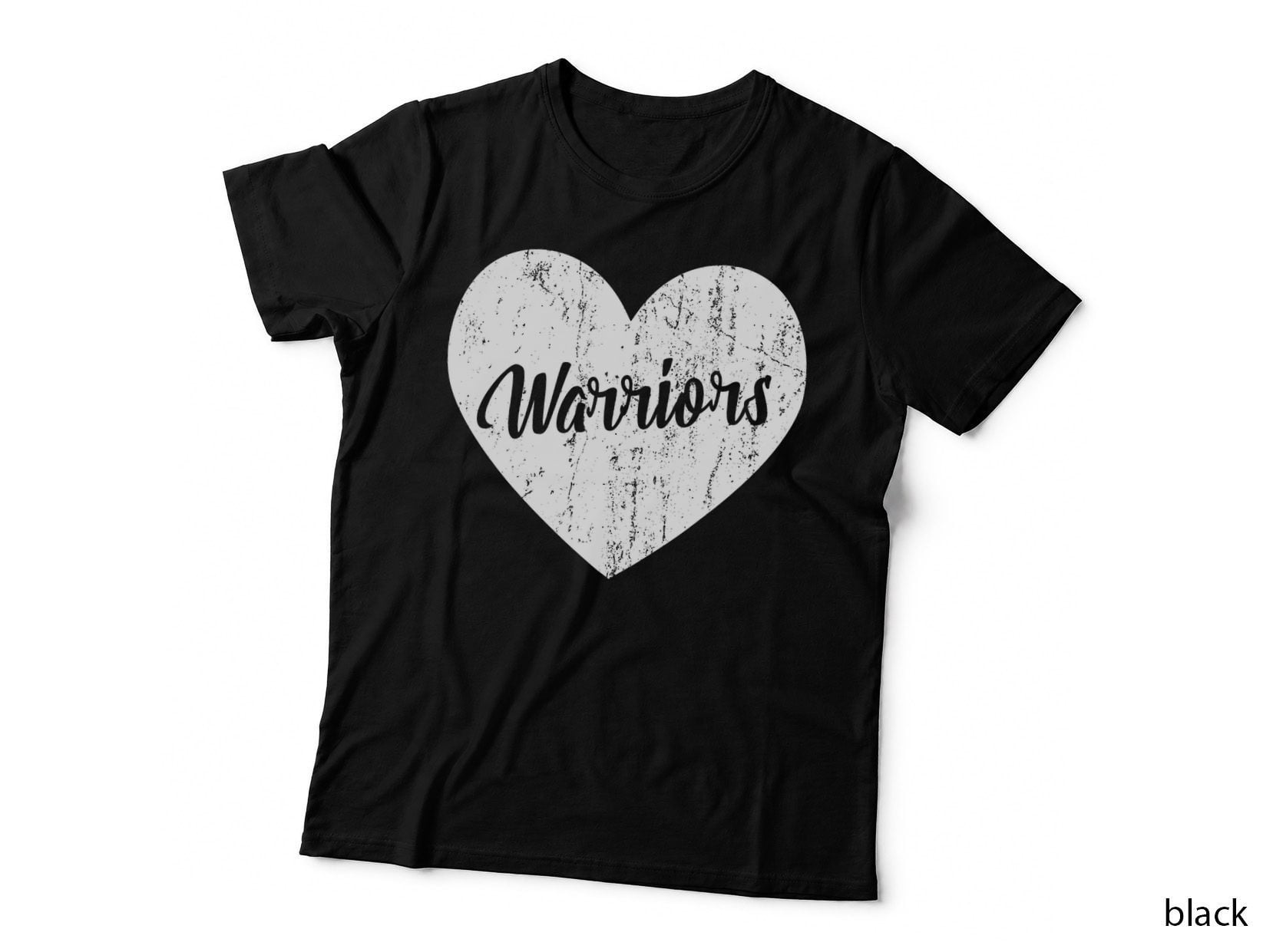 Warriors School Sports Fan Team Spirit Mascot Heart Gift T-Shirt