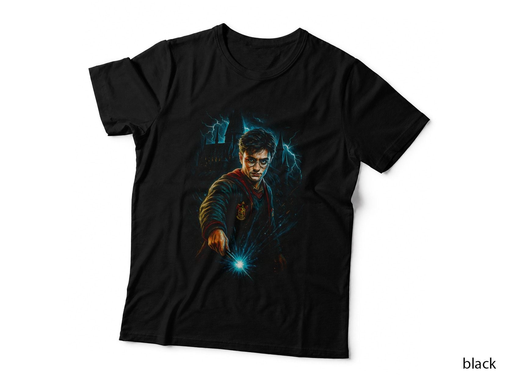Wizard School Boy T-Shirt, Halftone Magic Wand Fantasy Graphic Tee, Wizard Shirt