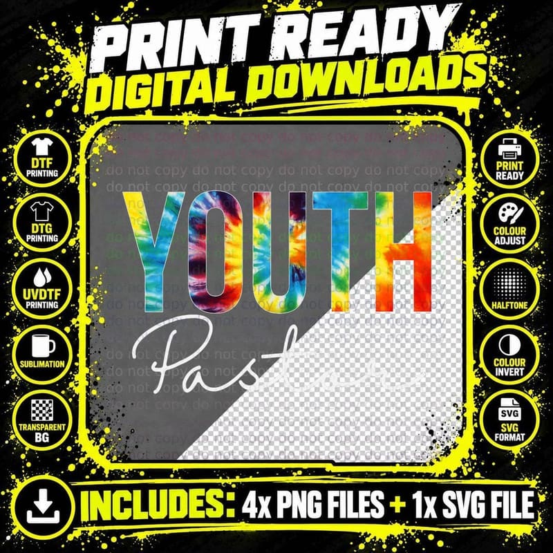 Youth Pastor Tie Dye Appreciation Day Hello Back to Png SVG Digital Bundle
