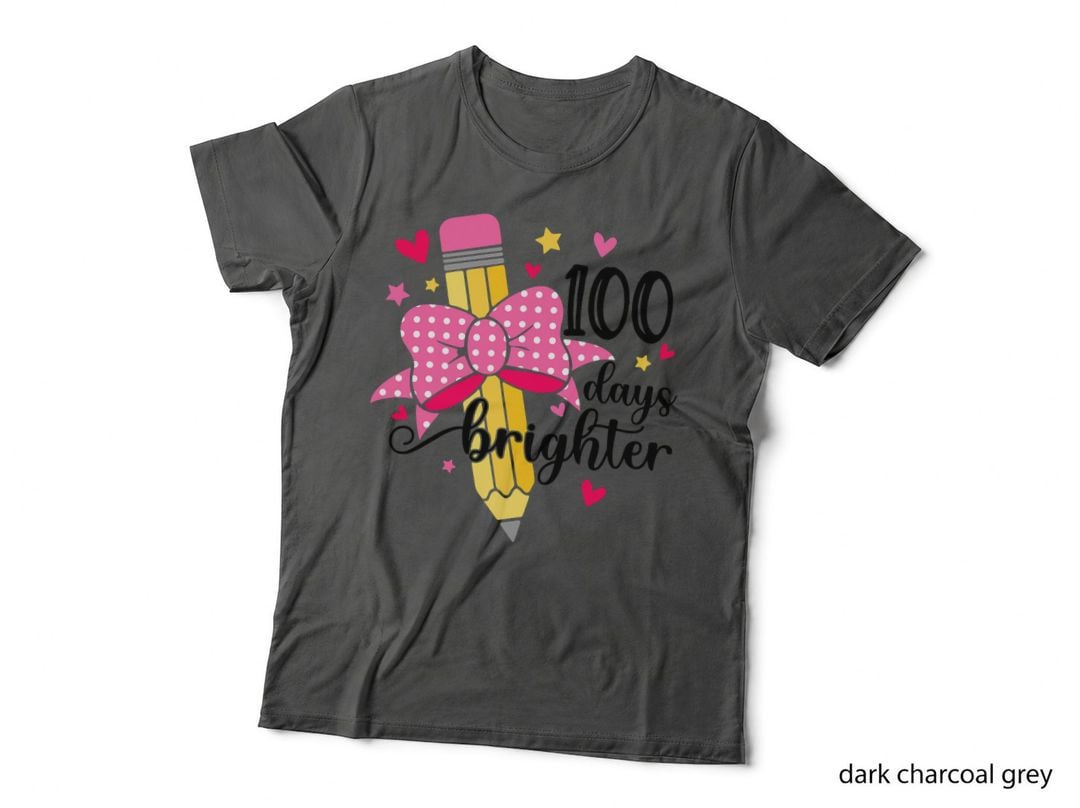 100 Days Brighter 100th Day of School Cute Girls Kid Student T-Shirt