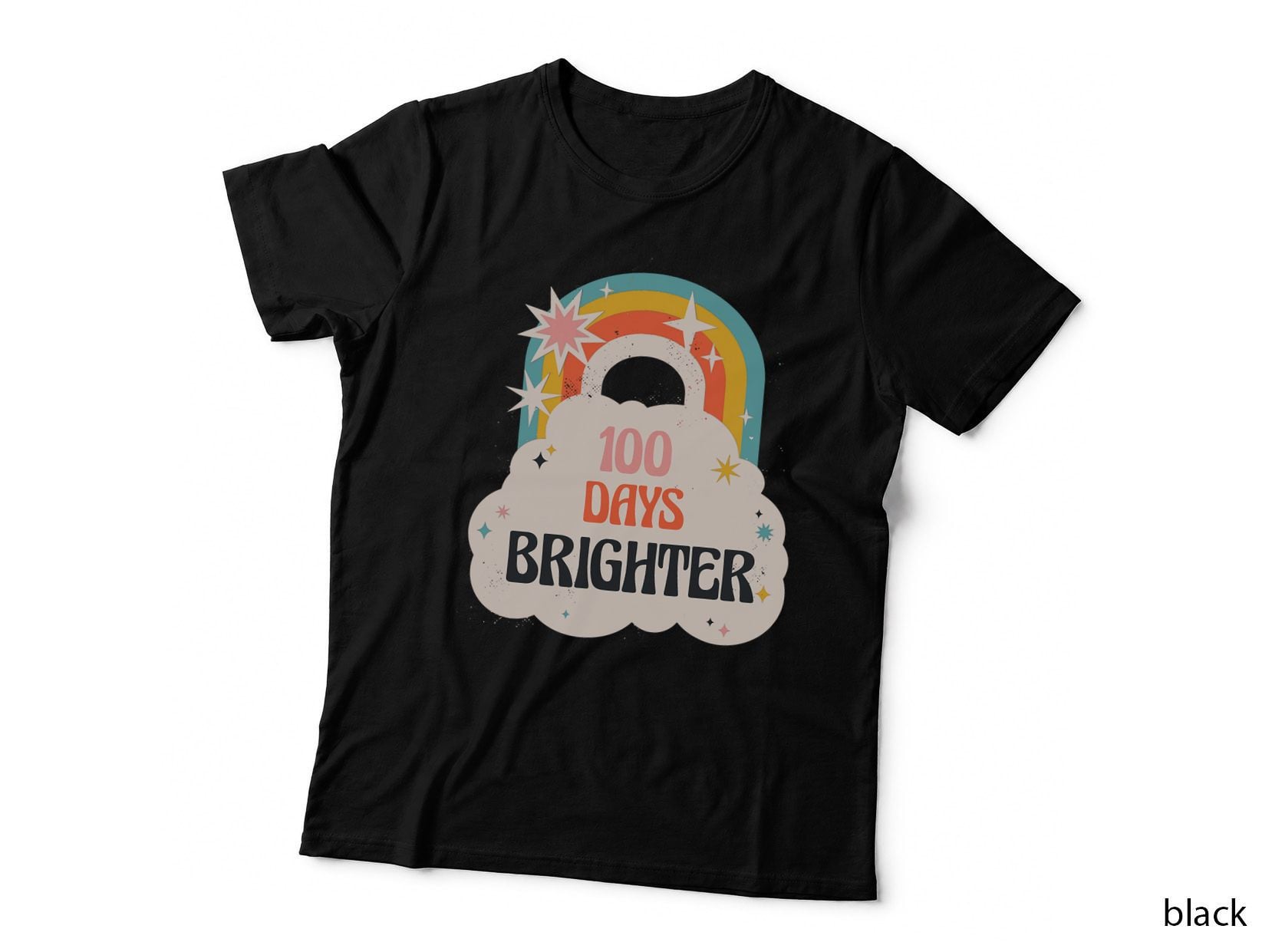 100 Days Brighter 100th Day of School Hyper Rainbow T-Shirt