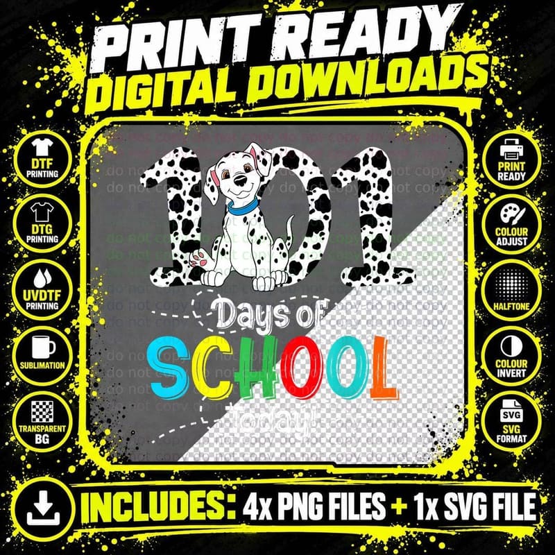 100th Day of School 101 Days Smarter 100 for Boys Girls Png SVG Digital Bundle