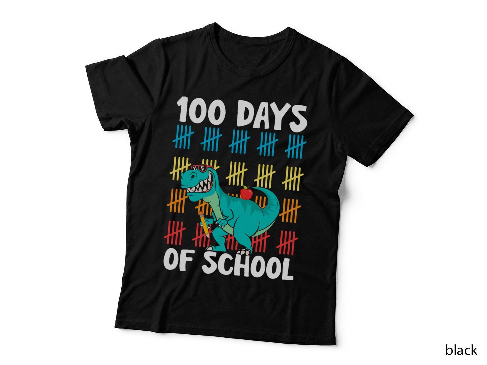 100th Day of School Teachers Kids Boys Dino Happy 100 Days T-Shirt