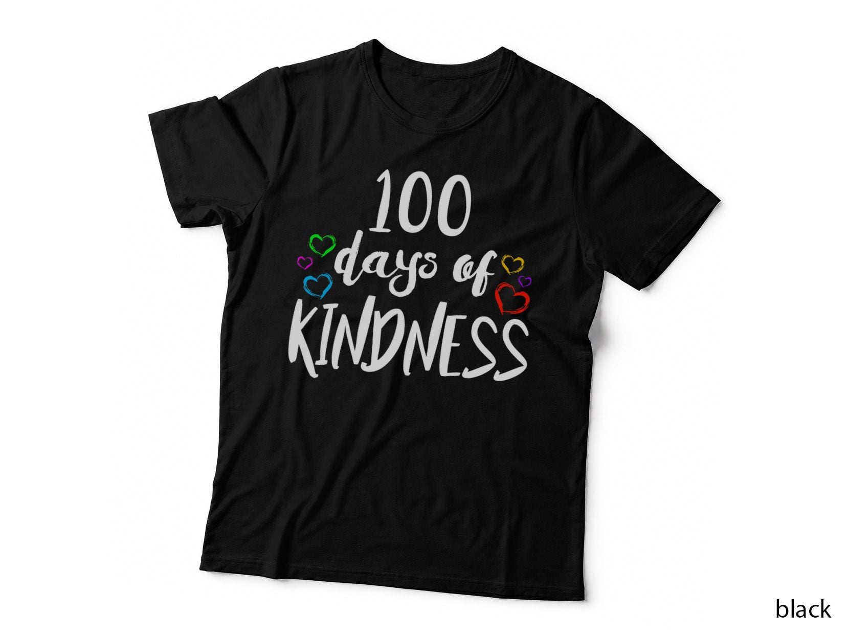 100th Day of School for Teachers with Kindness Design Gift T-Shirt