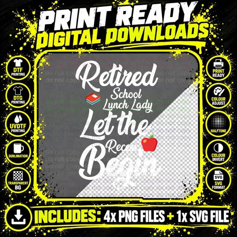 A School Lunch Lady Legend Has Retired Retirement Gift Png SVG Digital Bundle