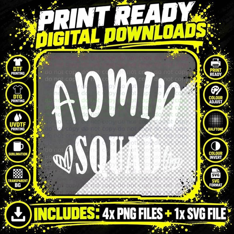 Admin Squad School Doctor Dentist Team Office Squad Png SVG Digital Bundle