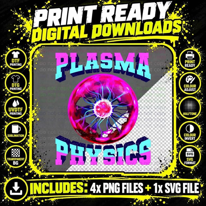 Applied Physics Science Student Physicist - Plasma Png SVG Digital Bundle