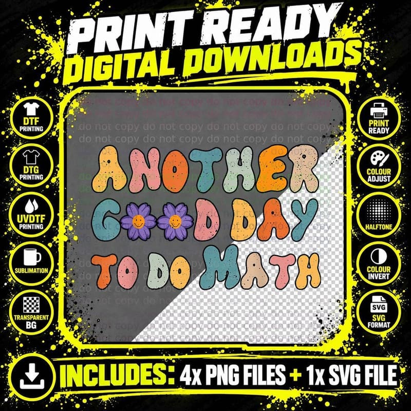 Back to School Funny Another Good Day to Do Math Png SVG Digital Bundle