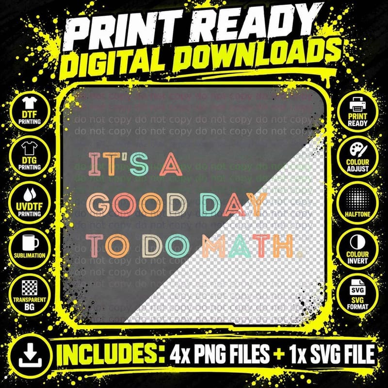 Back to School It's a Good Day to Do Math Teachers Png SVG Digital Bundle