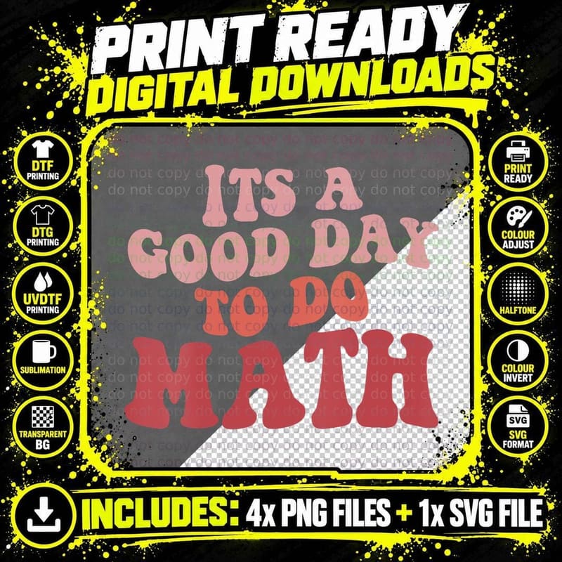 Back to School Its a Good Day Do 1st of Math Teachers Png SVG Digital Bundle
