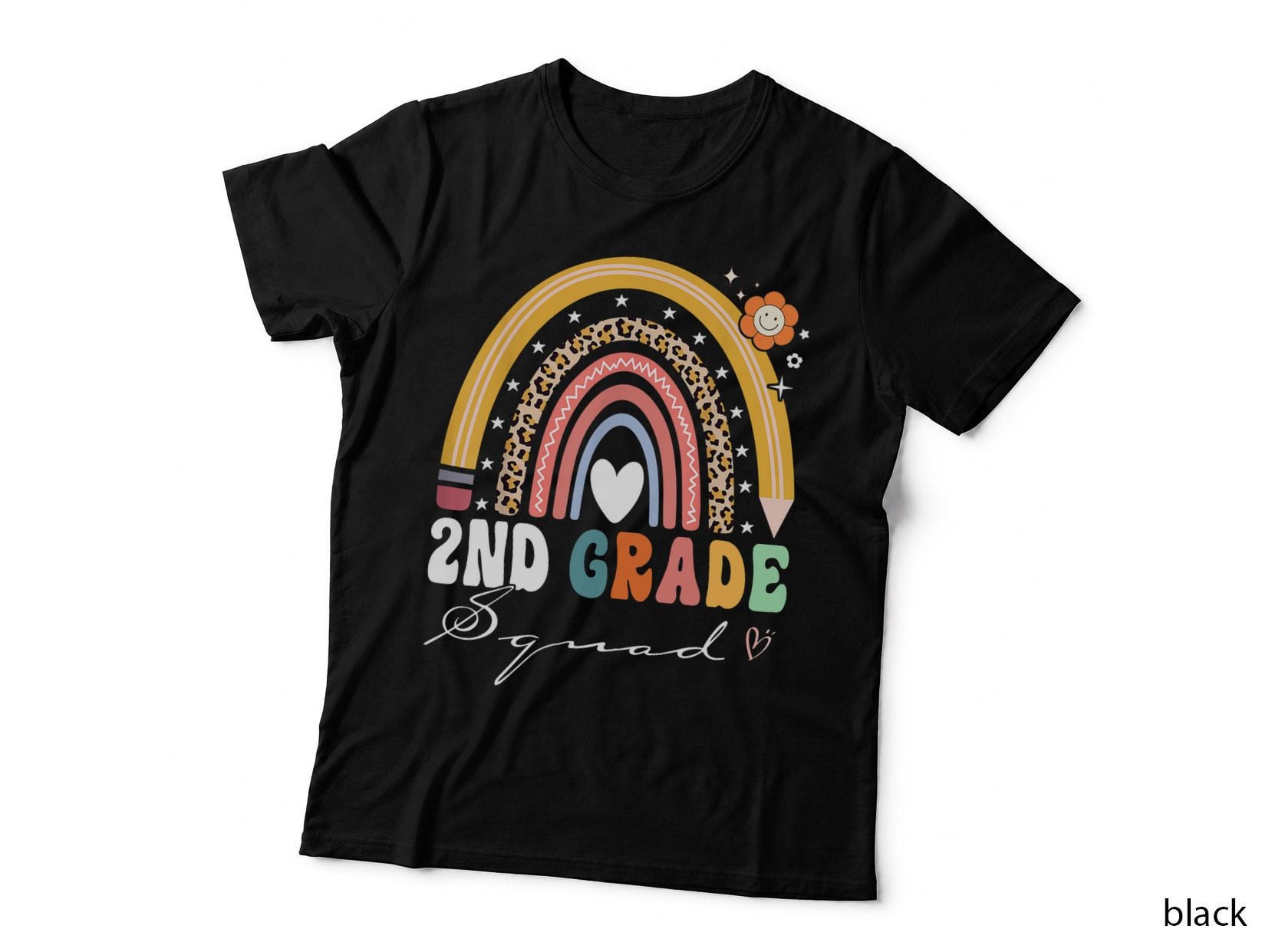Back to School Rainbow 2nd Second Grade Squad Teachers Kids T-Shirt