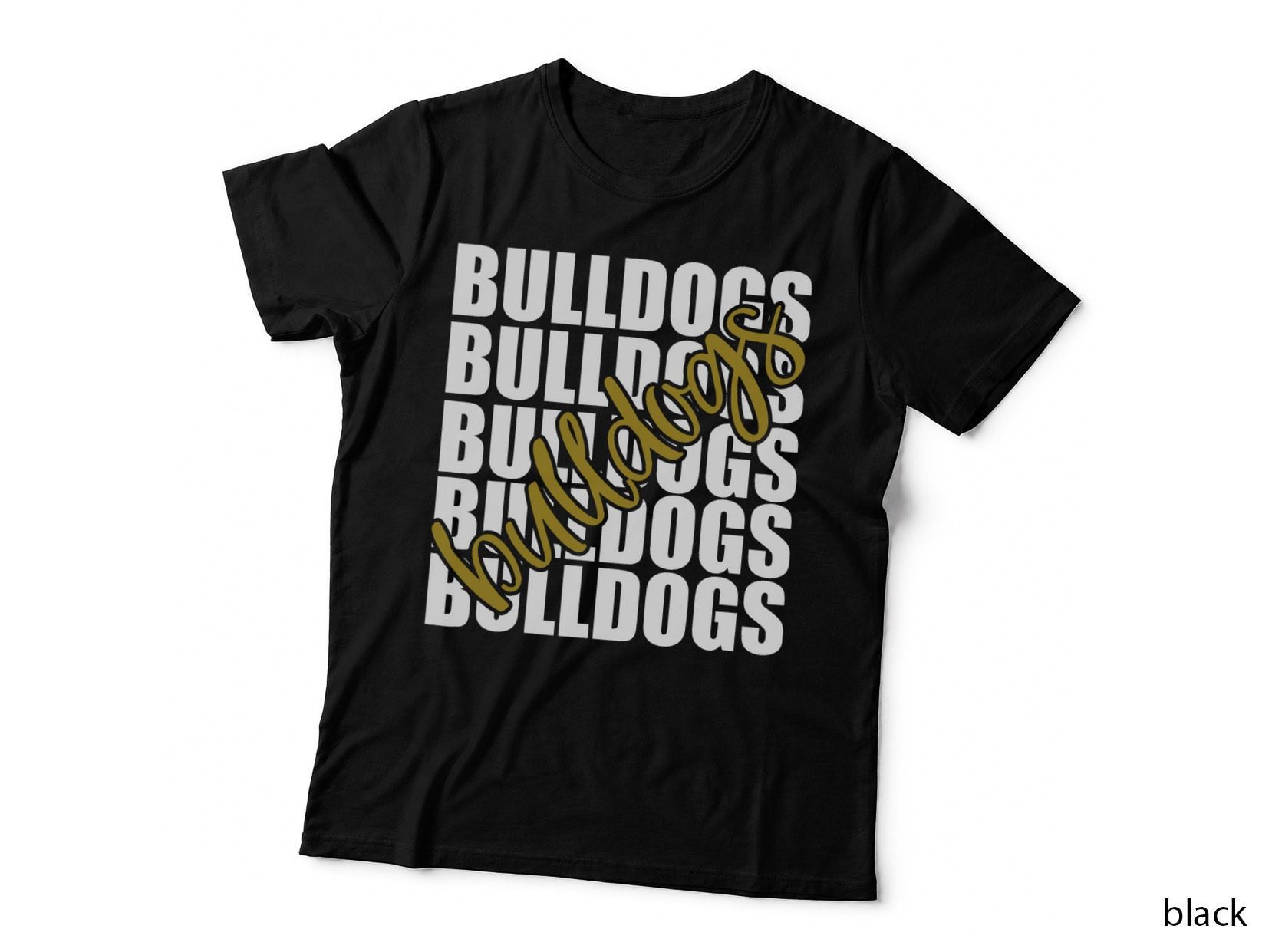 Bulldogs Gold School Sports Fan Team Spirit T-Shirt