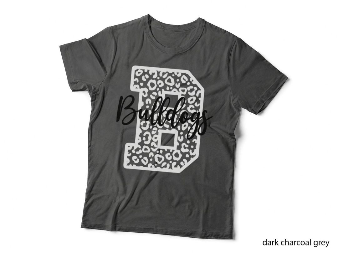 Bulldogs School Spirit Mascot Leopard Print T-Shirt, Game Day Cheer Fan
