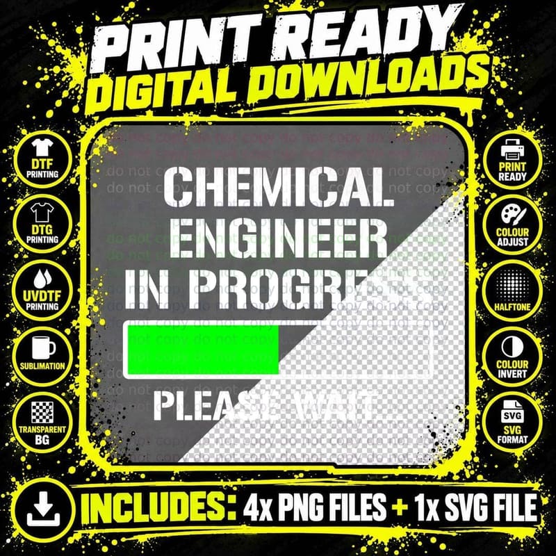 Chemical Engineer in Progress Funny Engineering Student Png SVG Digital Bundle