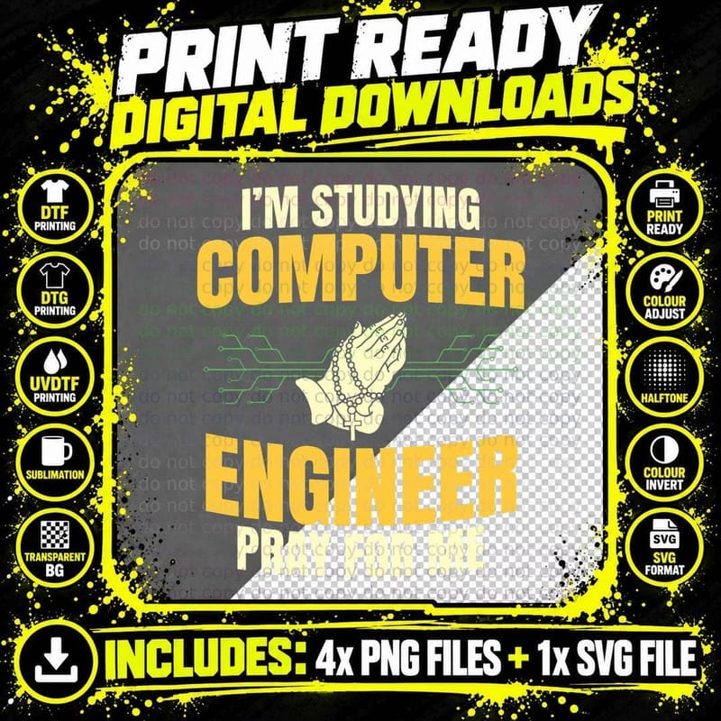 Computer Engineer Student Programmer Developer Png SVG Digital Bundle