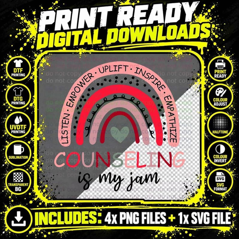 Counseling Is My Jam, School Counselor Appreciation Png SVG Digital Bundle