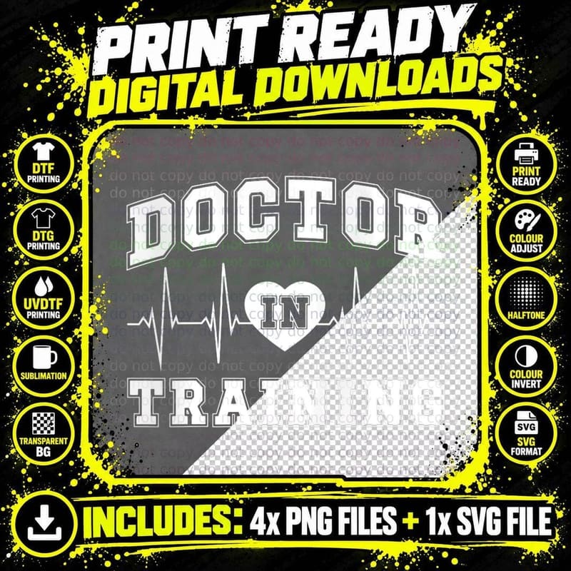 Doctor in Training Future Doctor in Progress Med Student Png SVG Digital Bundle