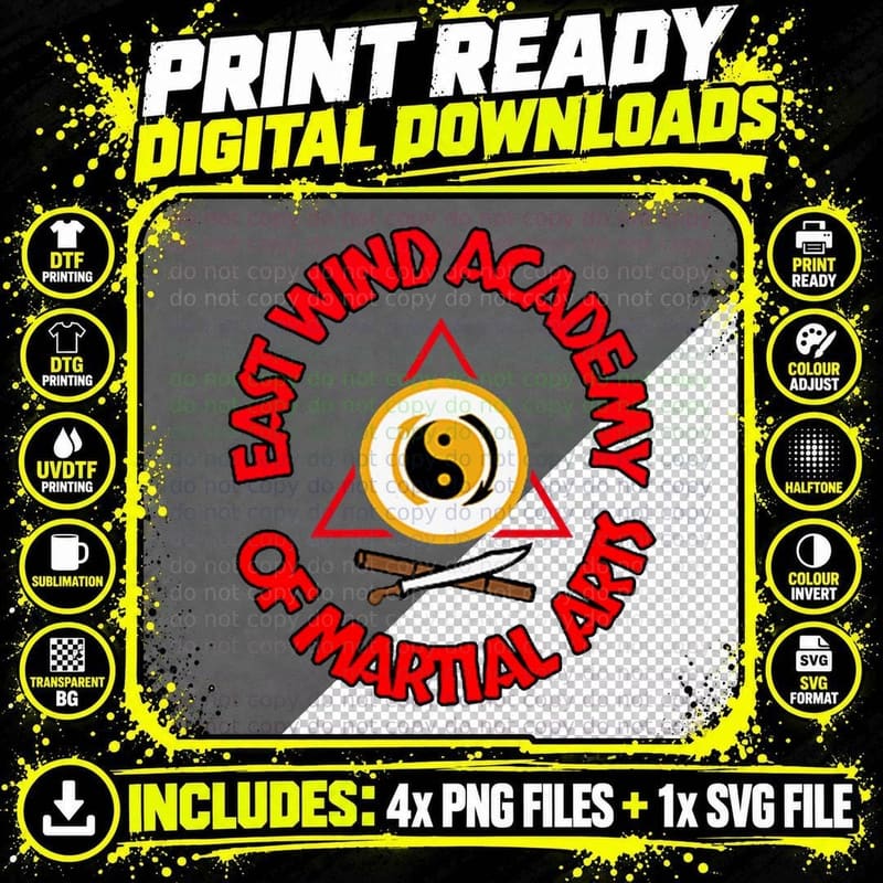 East Wind Academy of Martial Arts School T-Shirt Png SVG Digital Bundle
