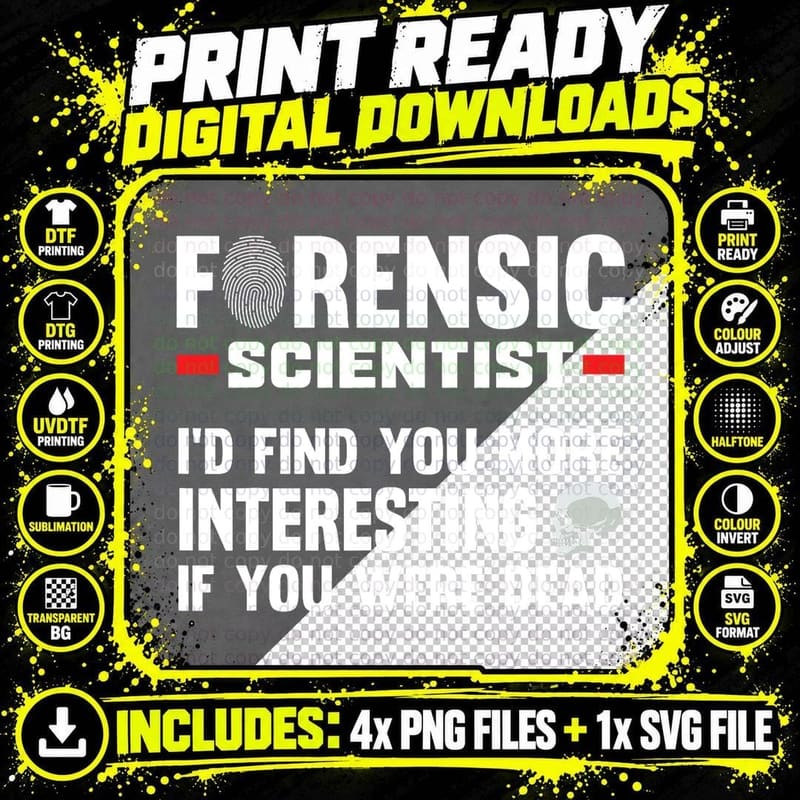 Forensic Scientist T-Shirt, Science Student Apparel Png SVG Digital Bundle
