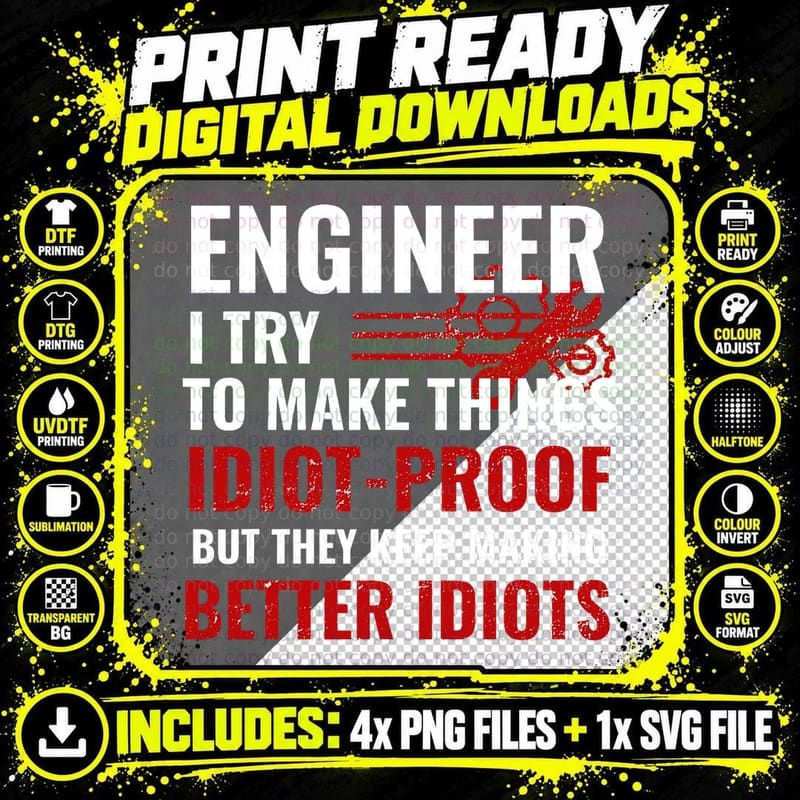 Funny Engineer Gifts Engineering College Student Gift Png SVG Digital Bundle
