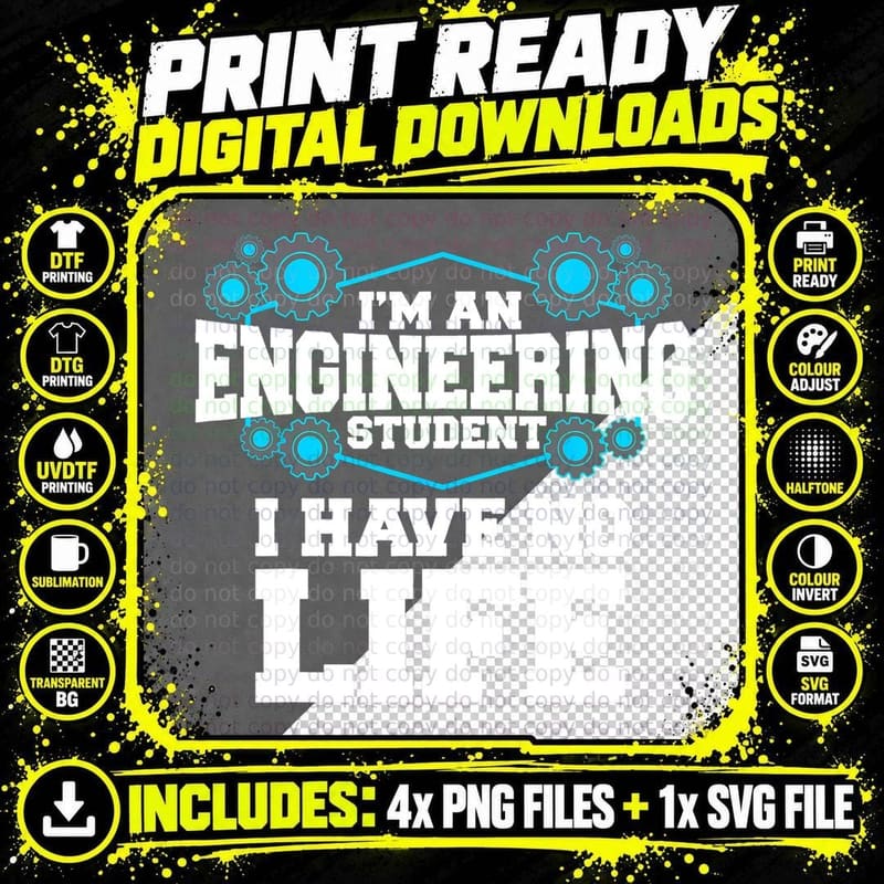 Funny Engineering Design for Men Women Engineer Student Png SVG Digital Bundle