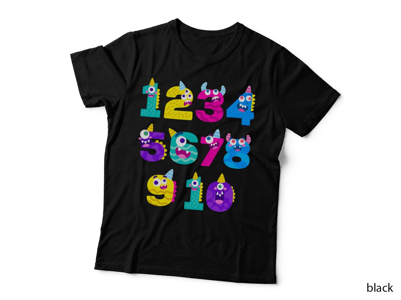Funny Math Monster Numbers Learning School Education T-Shirt
