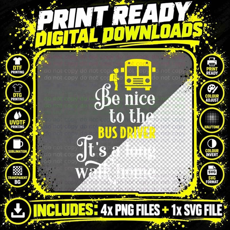 Funny School Bus Driver Pullover Hoodie Png SVG Digital Bundle