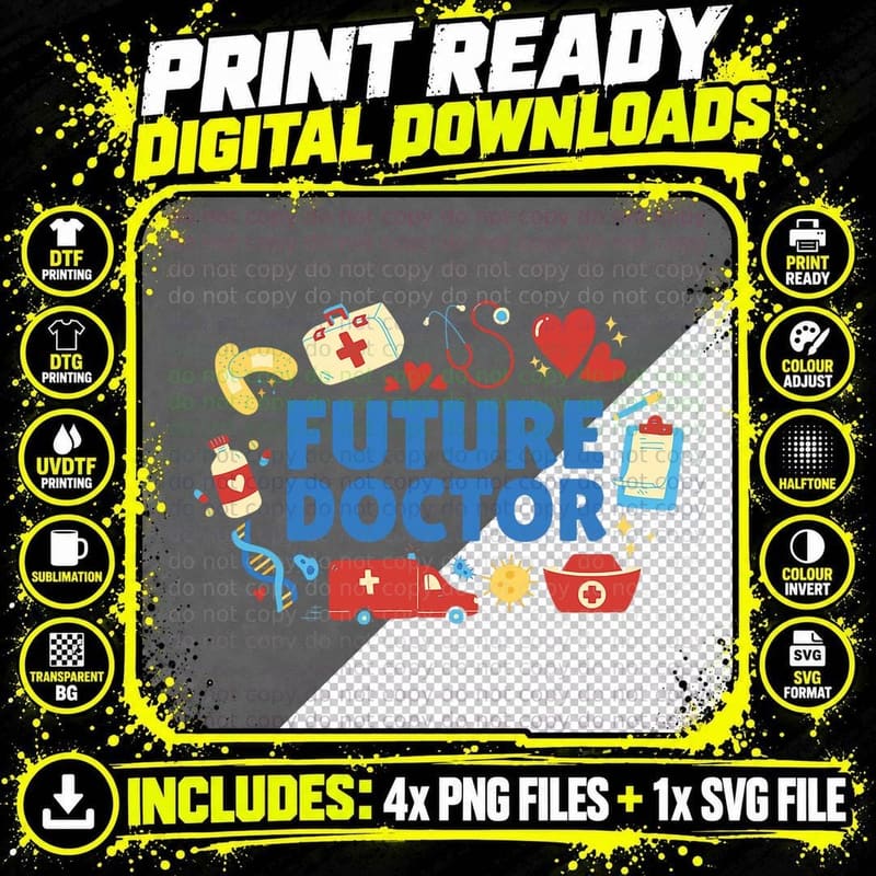 Future Doctor School Studying Girls Boys Future Doctor Png SVG Digital Bundle