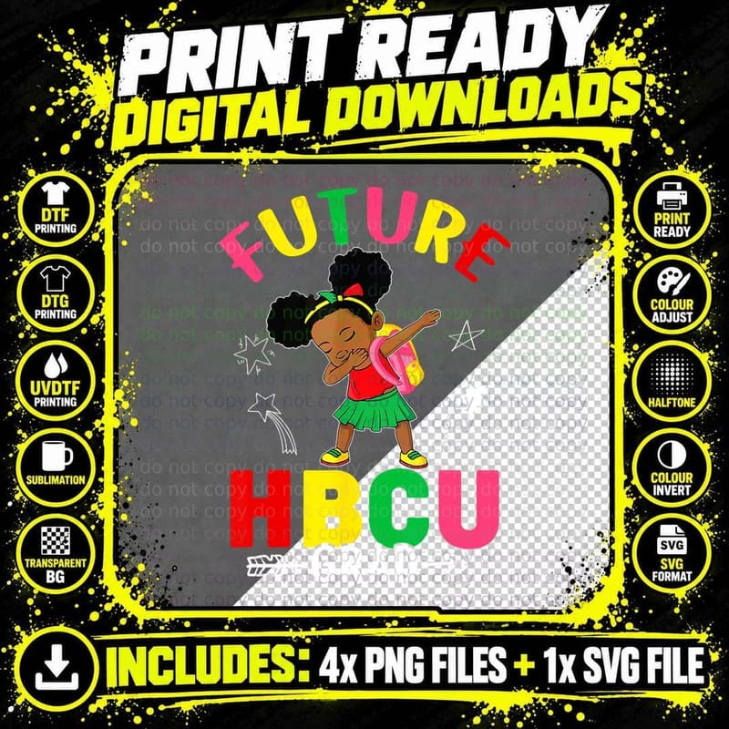 Future HBCU Grad Girl Graduation HBCU Future College Png SVG Digital Bundle