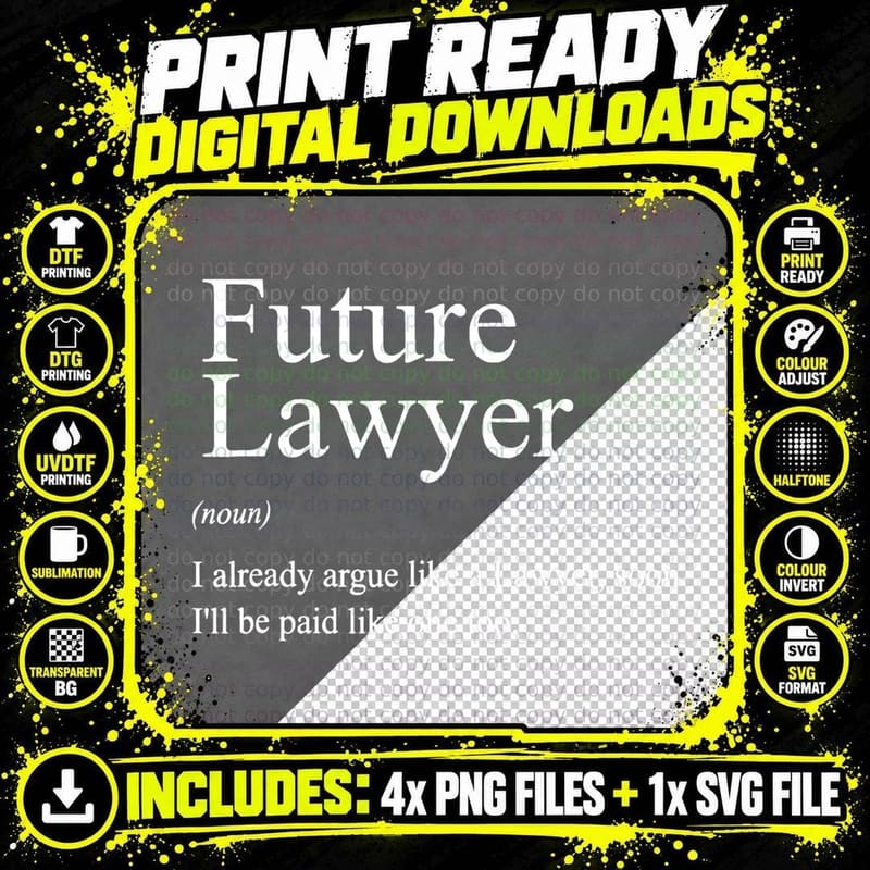 Future Lawyer Definition - Funny Law School Bar Exam Png SVG Digital Bundle