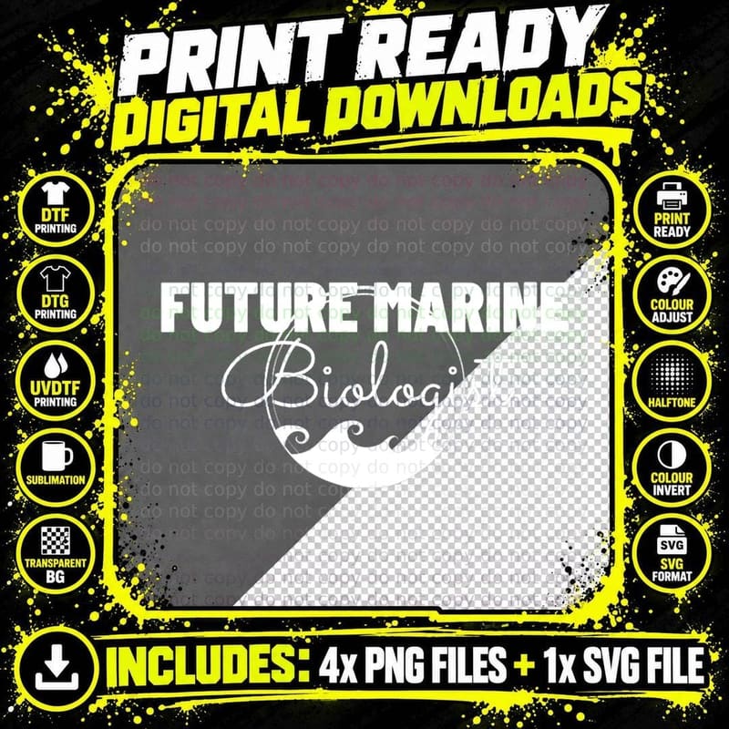 Future Marine Biologist Student - Funny Biology Gift Png SVG Digital Bundle