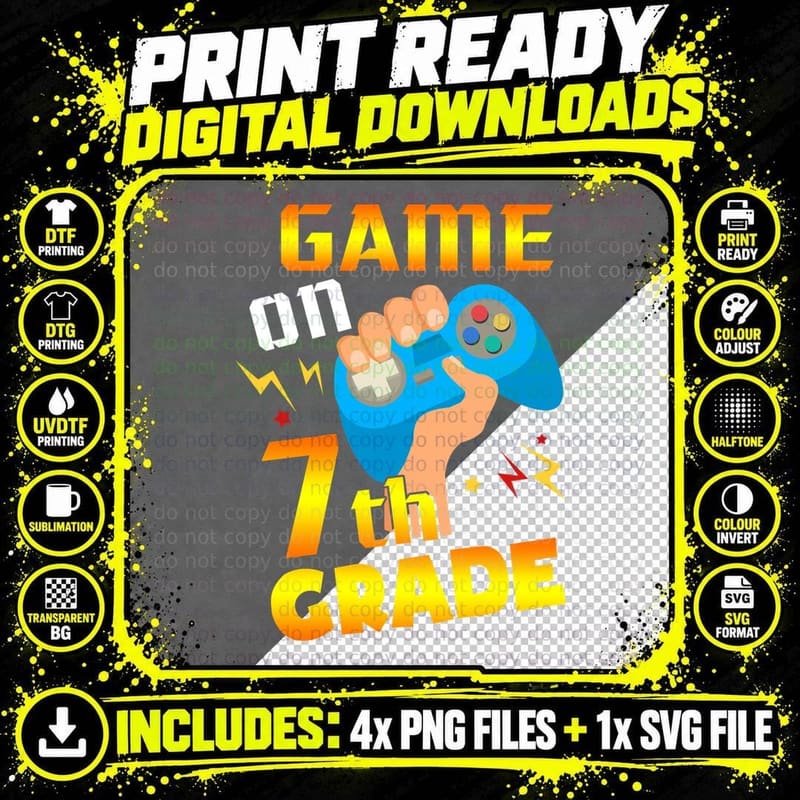 Game on Th Grade Shirt, Cute Outfit, Learning Fun Png SVG Digital Bundle