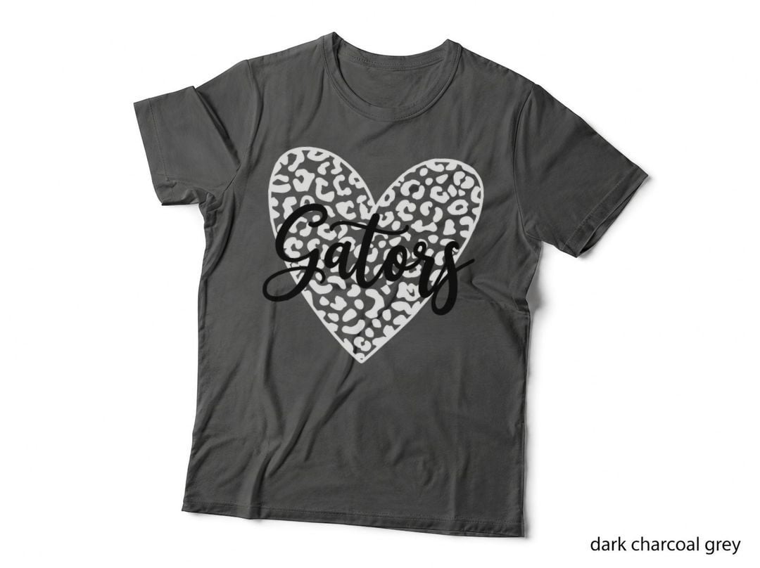 Gators School Spirit Leopard Heart Game Day T-Shirt