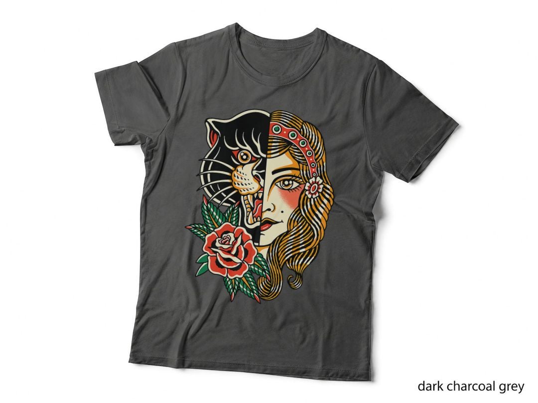 Gypsy Panther American Traditional Tattoo Ink Old School T-Shirt