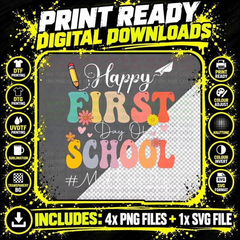 Happy First Day of School Med Tech Funny T-Shirt Png SVG Digital Bundle