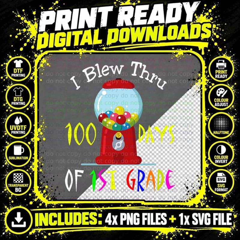 I Blew Thru Days of St Grade Shirt, Kids Tee, 100th Day Png SVG Digital Bundle