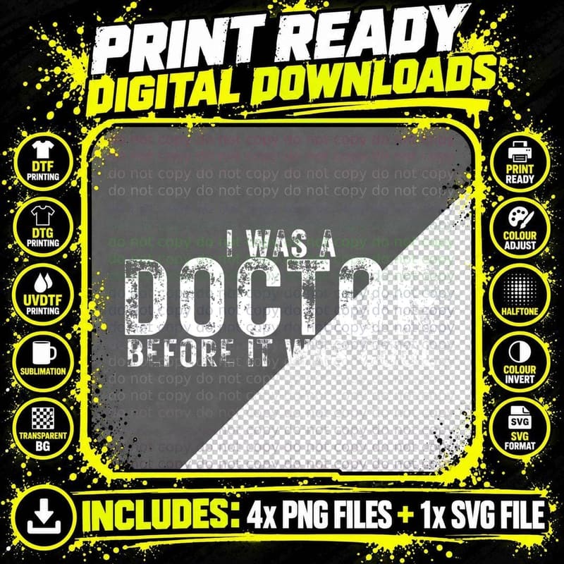 I Was a Doctor Before It Was Cool Medical Med Student Png SVG Digital Bundle